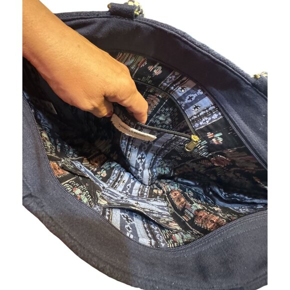 Anchor-Embellished Black Tote Bag With Rope Handles & Adjustable Strap By Americ - Picture 8 of 9